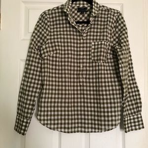J Crew Gingham Popover Shirt